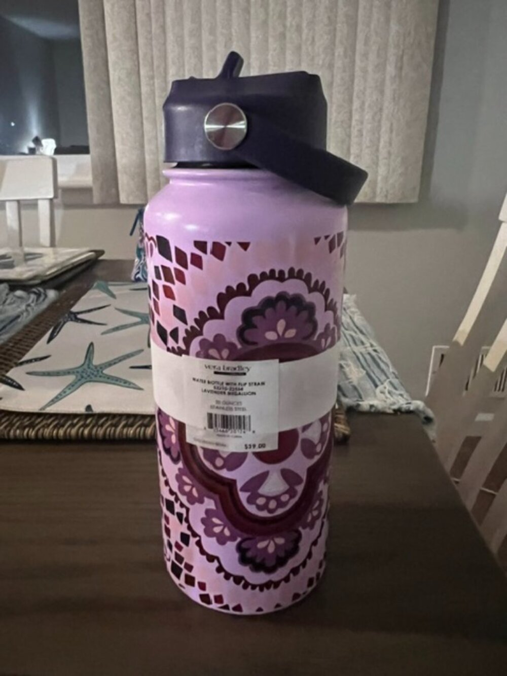 Vera Bradley Water Bottle with Flip Straw